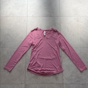 Athleta Long Sleeve V-Neck Top - Mauve